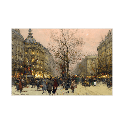 Les Grands Boulevards, Paris,Eugène Galien-Laloue - ArtDeco Canvas