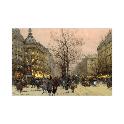 Les Grands Boulevards, Paris,Eugène Galien-Laloue - ArtDeco Canvas
