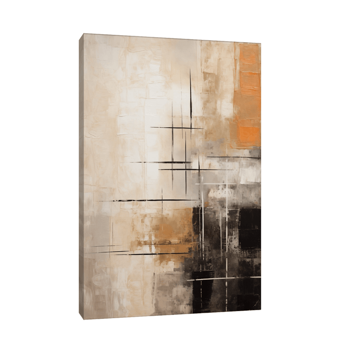 Linear pattern on the brown background - ArtDeco Canvas