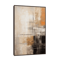 Linear pattern on the brown background - ArtDeco Canvas