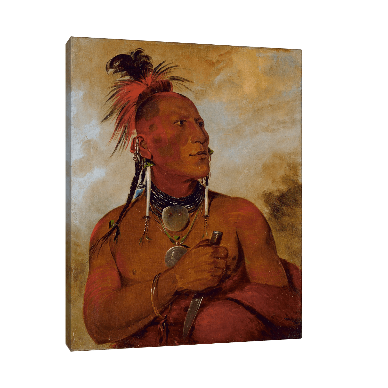 Little White Bear, a Distinguished Brave, George Catlin - ArtDeco Canvas