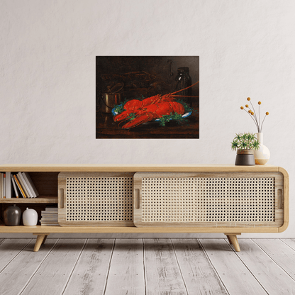 Lobster With A Copper Pot On A Ledge, Eugène Claude - ArtDeco Canvas