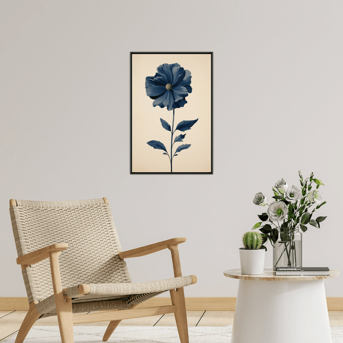 Lone blue flower - ArtDeco Canvas