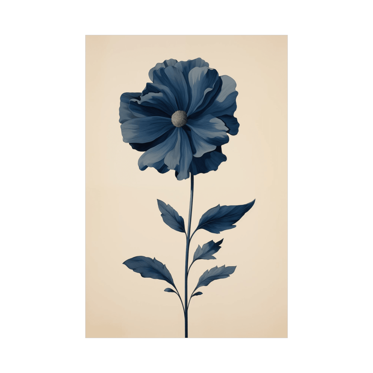 Lone blue flower - ArtDeco Canvas