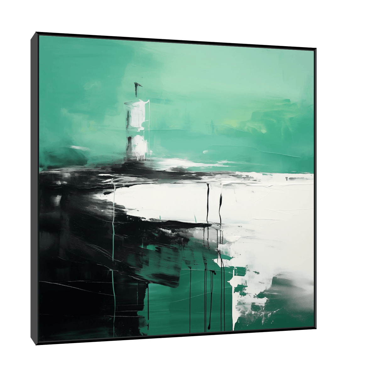 Lonely lighthouse toward the storm - ArtDeco Canvas