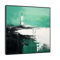 Lonely lighthouse toward the storm - ArtDeco Canvas