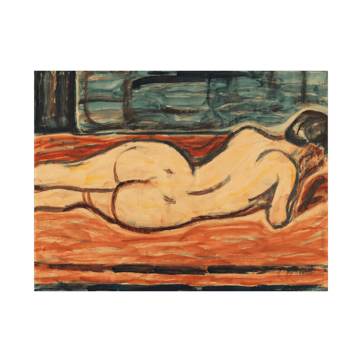 Lying naked woman,Christian Rohlfs - ArtDeco Canvas