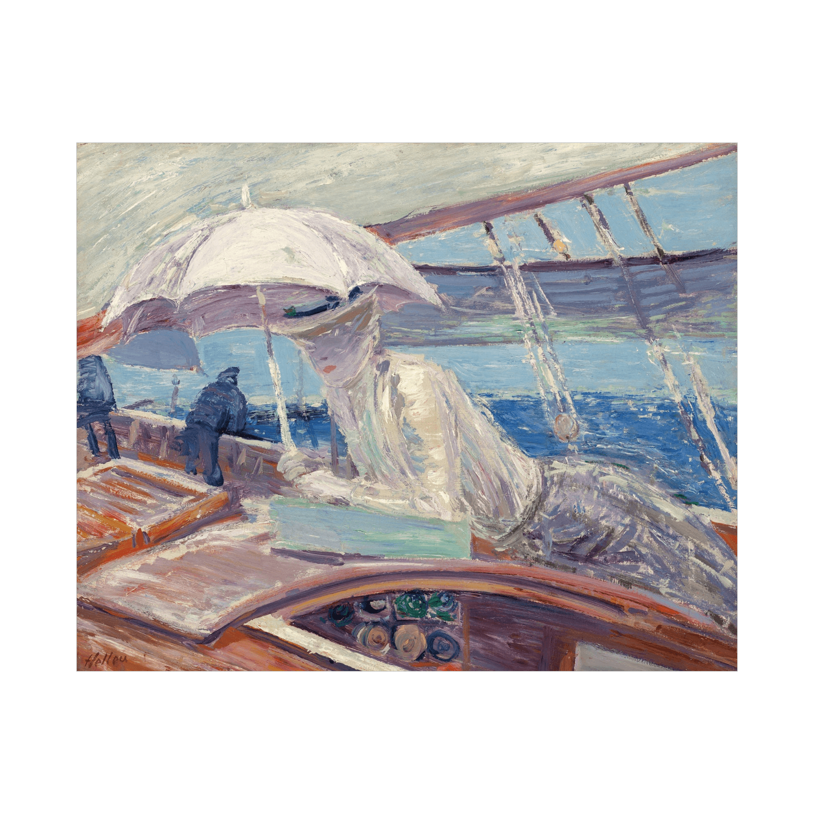Madame Helleu aboard the yacht ‘Bird’, Paul César Helleu - ArtDeco Canvas