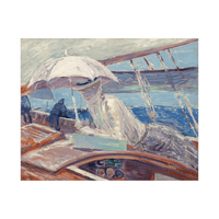 Madame Helleu aboard the yacht ‘Bird’, Paul César Helleu - ArtDeco Canvas