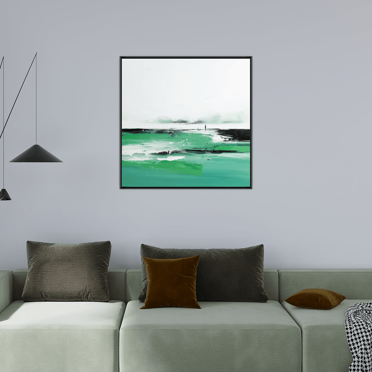 Marshy landscape with distant hill - ArtDeco Canvas