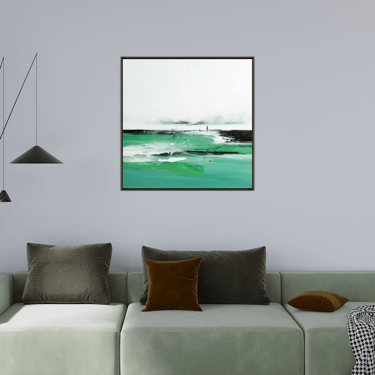 Marshy landscape with distant hill - ArtDeco Canvas
