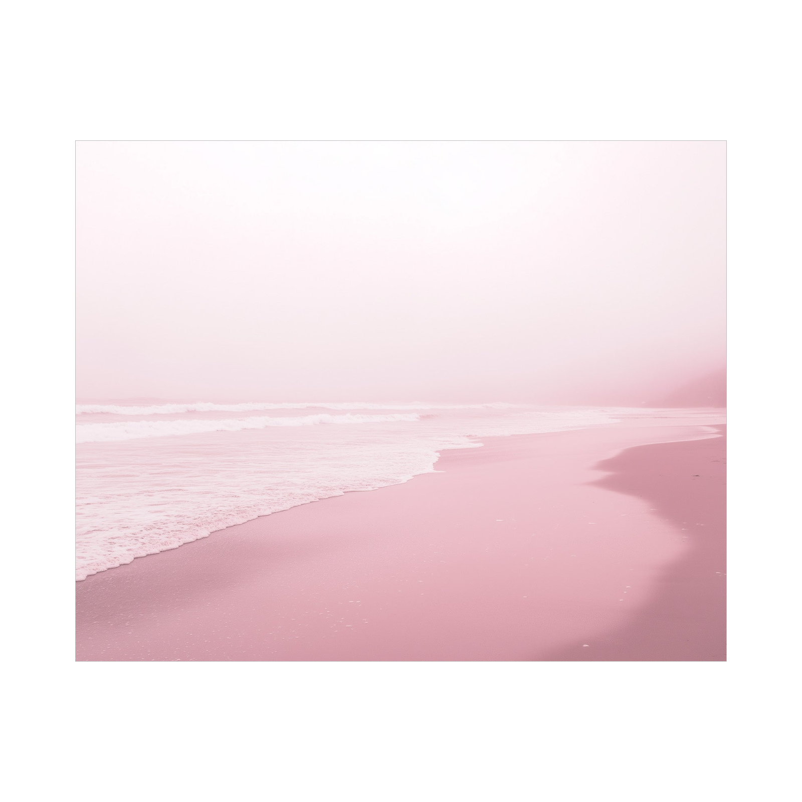 Minimal Pink Beach – Soft Ocean Photography