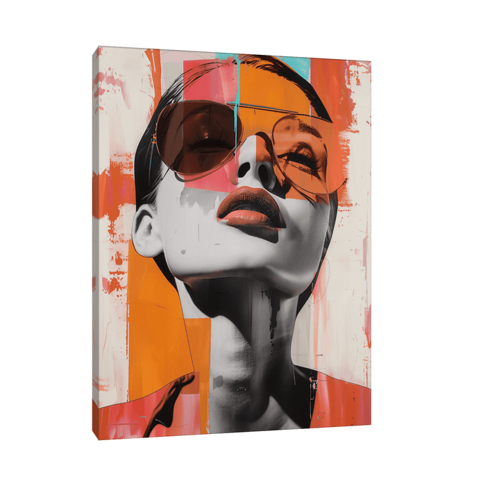 Modern girl with broken sunglasses - ArtDeco Canvas