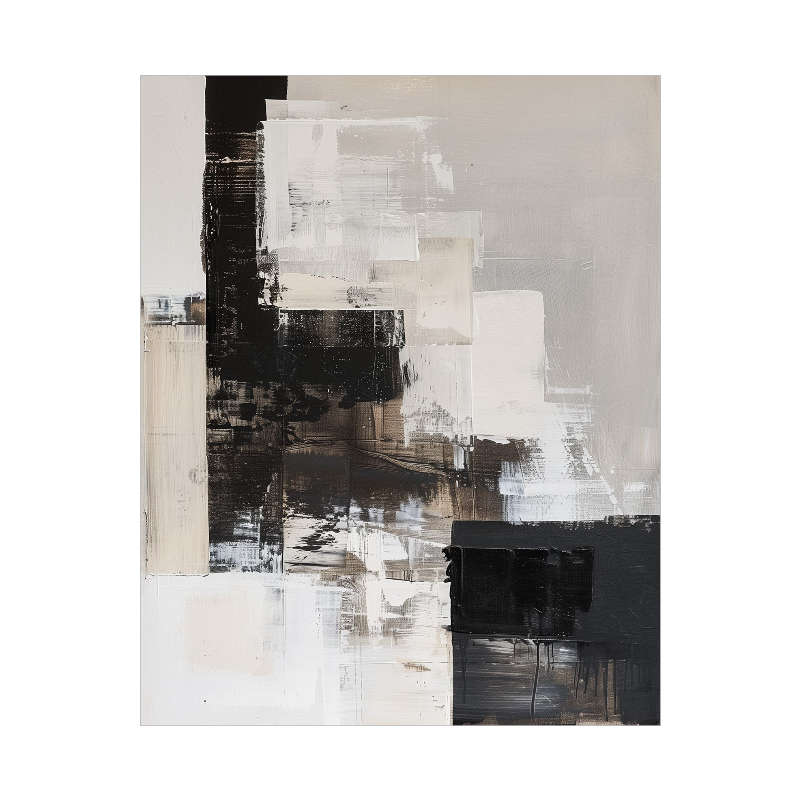 Monochrome Rhythm – Neutral Abstract Wall Art