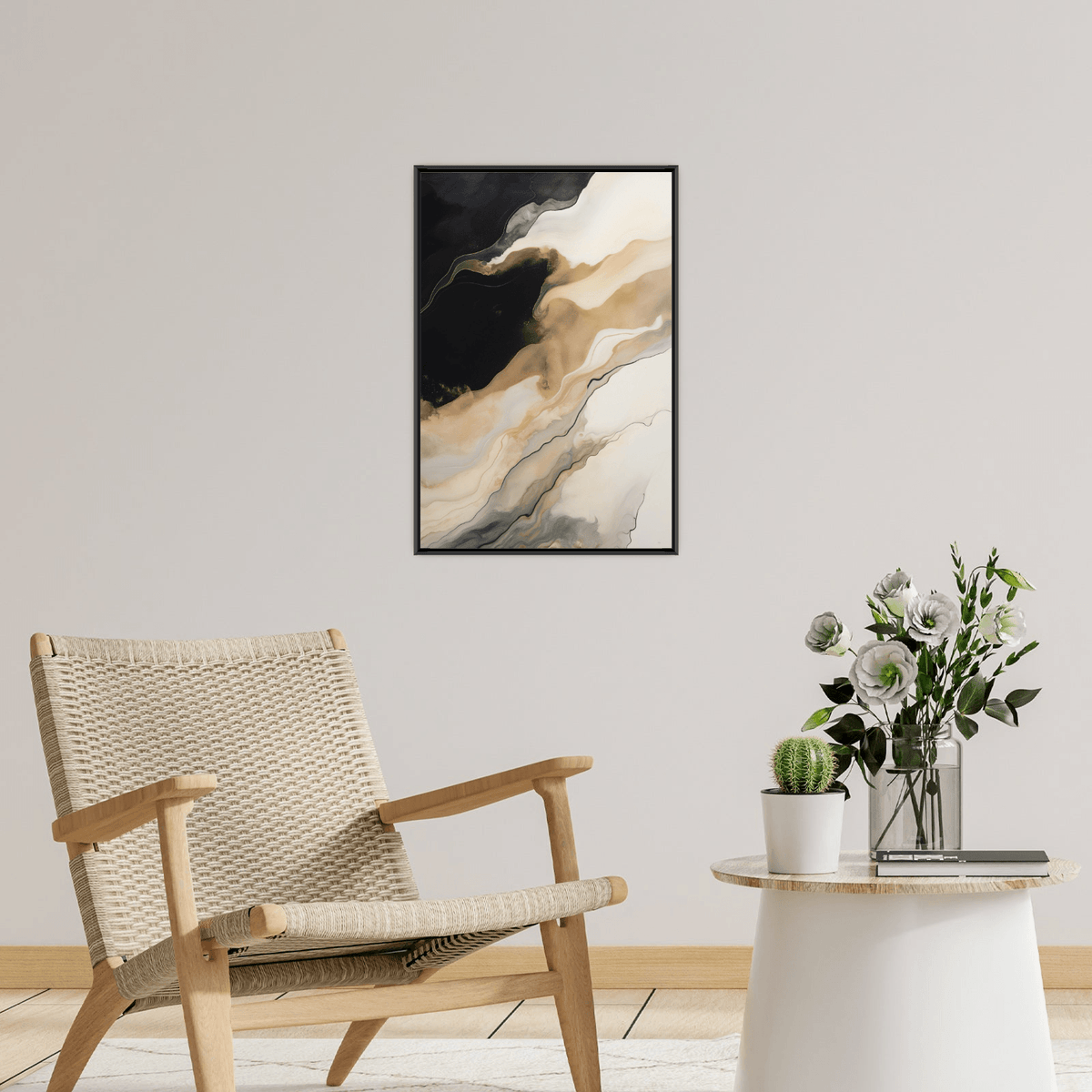 Mountain slope at night - ArtDeco Canvas