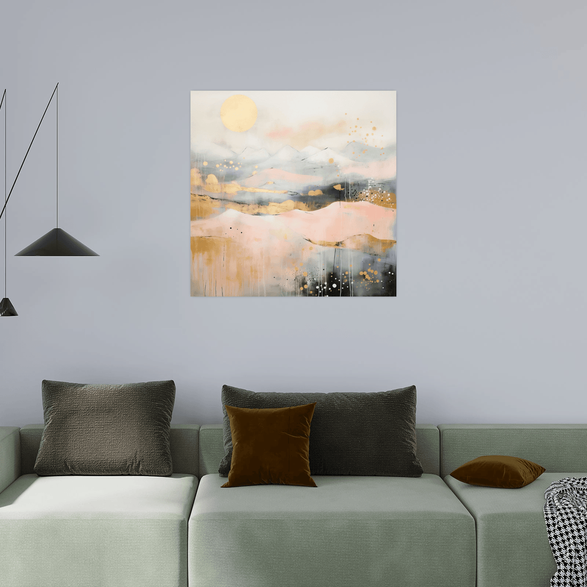 Mountain view in pink - ArtDeco Canvas