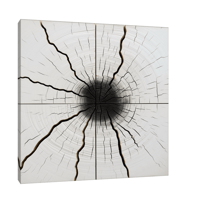 Multi crack log with the burned core - ArtDeco Canvas