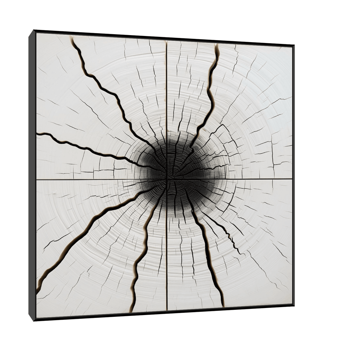 Multi crack log with the burned core - ArtDeco Canvas