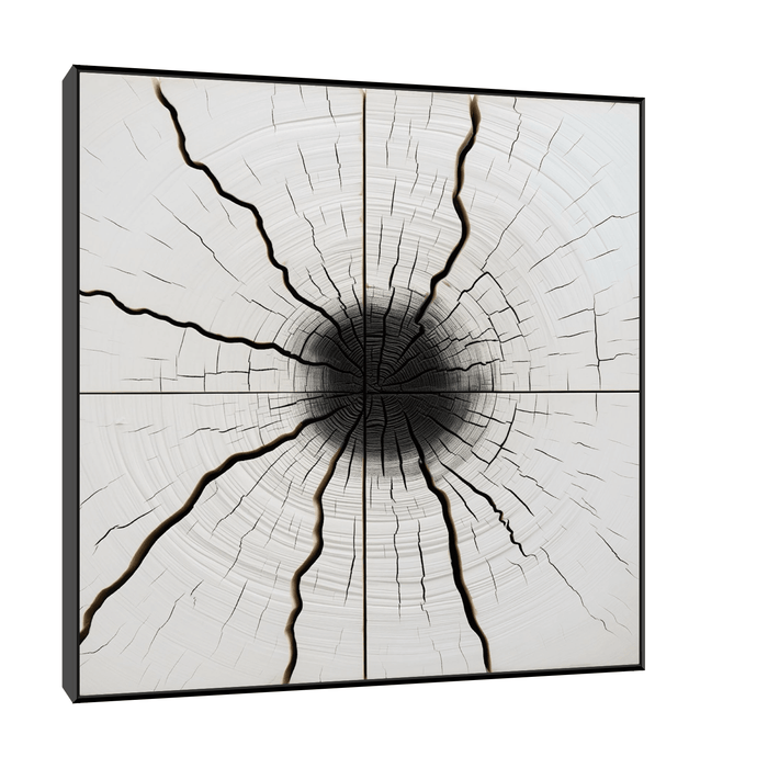 Multi crack log with the burned core - ArtDeco Canvas