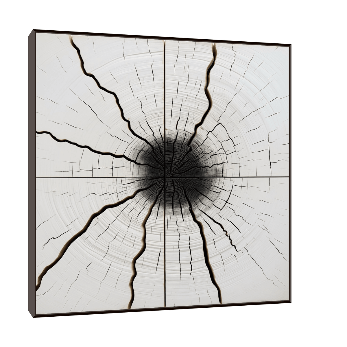 Multi crack log with the burned core - ArtDeco Canvas