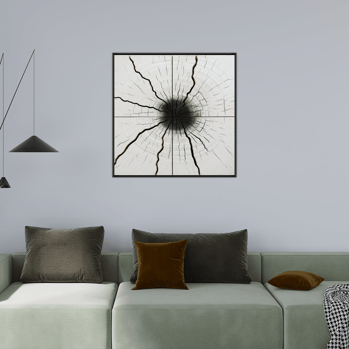 Multi crack log with the burned core - ArtDeco Canvas