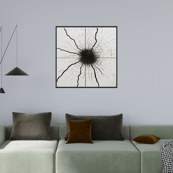 Multi crack log with the burned core - ArtDeco Canvas