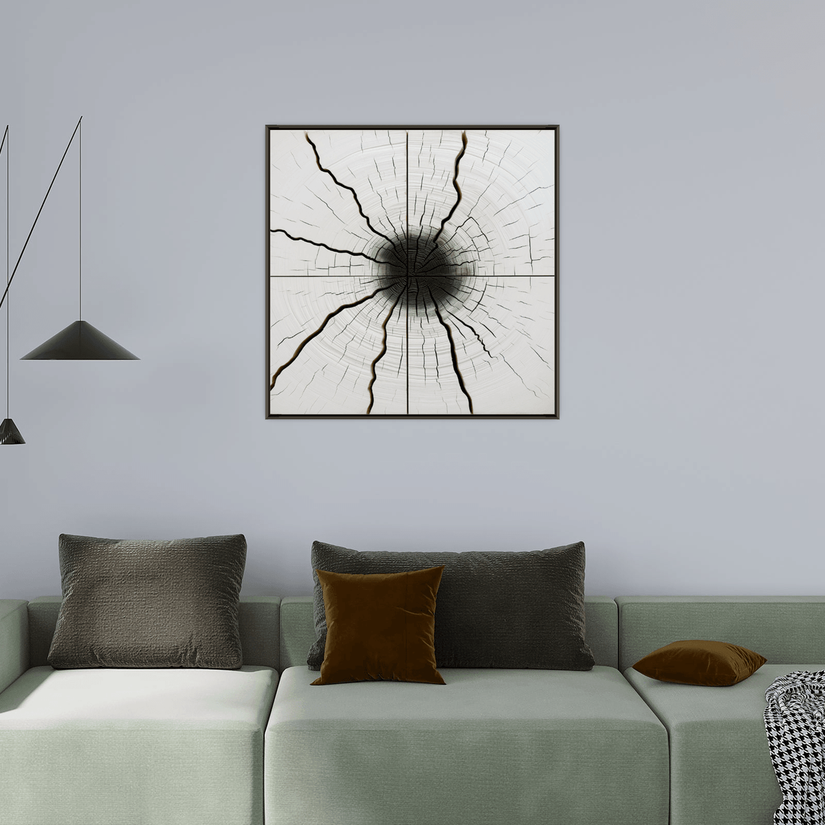 Multi crack log with the burned core - ArtDeco Canvas