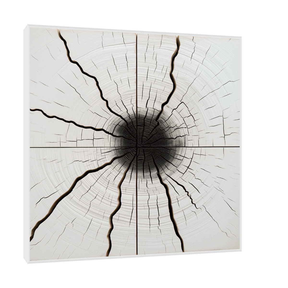 Multi crack log with the burned core - ArtDeco Canvas