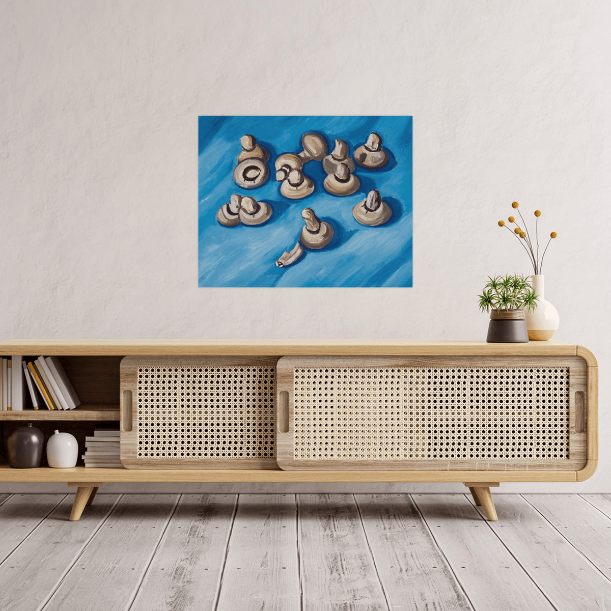 Mushrooms on a Blue Background, Marsden Hartley - ArtDeco Canvas