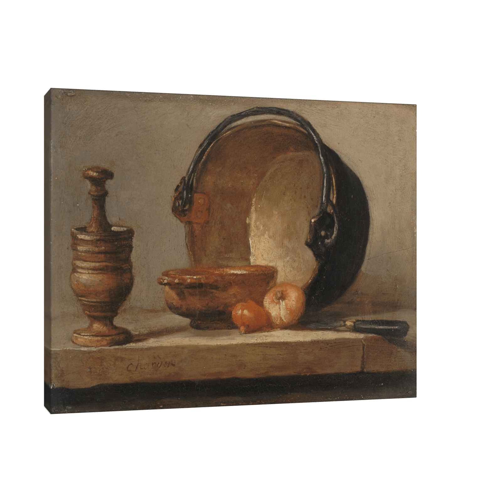 Nature morte au chaudron de cuivre, Jean Siméon Chardin - ArtDeco Canvas