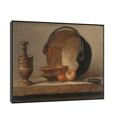 Nature morte au chaudron de cuivre, Jean Siméon Chardin - ArtDeco Canvas