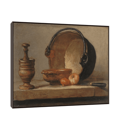 Nature morte au chaudron de cuivre, Jean Siméon Chardin - ArtDeco Canvas