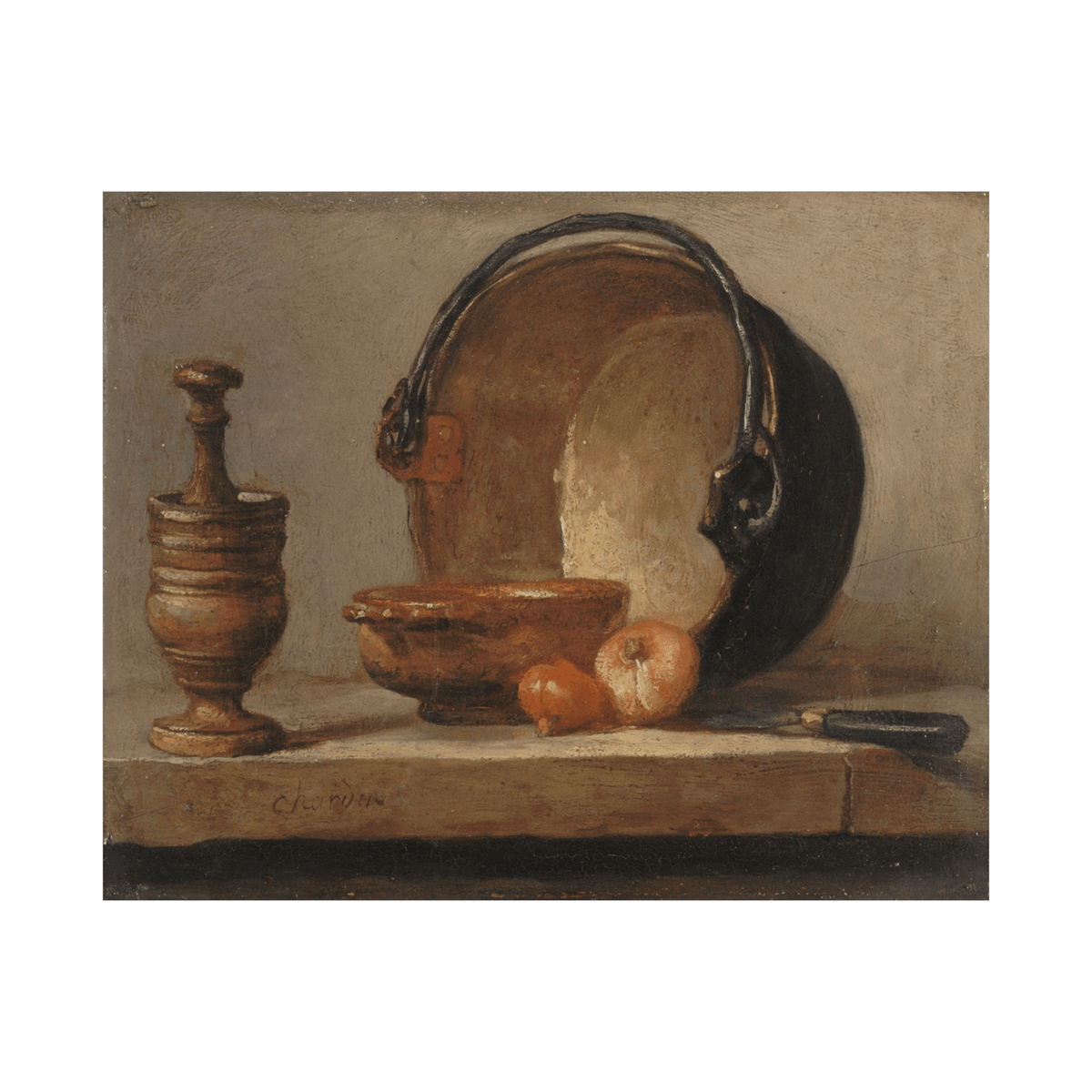 Nature morte au chaudron de cuivre, Jean Siméon Chardin - ArtDeco Canvas