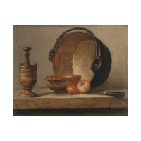 Nature morte au chaudron de cuivre, Jean Siméon Chardin - ArtDeco Canvas