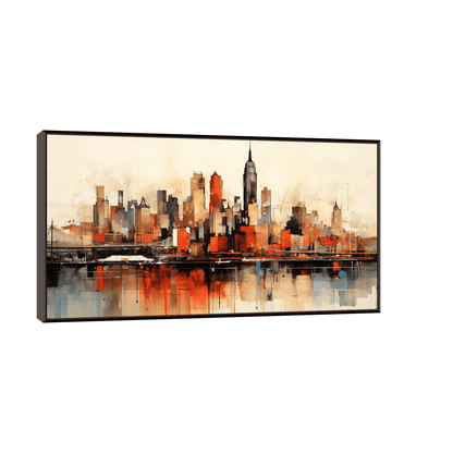 New York City Panorama in pastel colors - ArtDeco Canvas