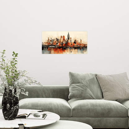New York City Panorama in pastel colors - ArtDeco Canvas