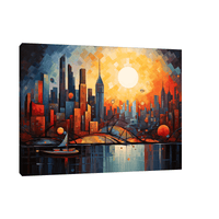 New York in the moonlight - ArtDeco Canvas