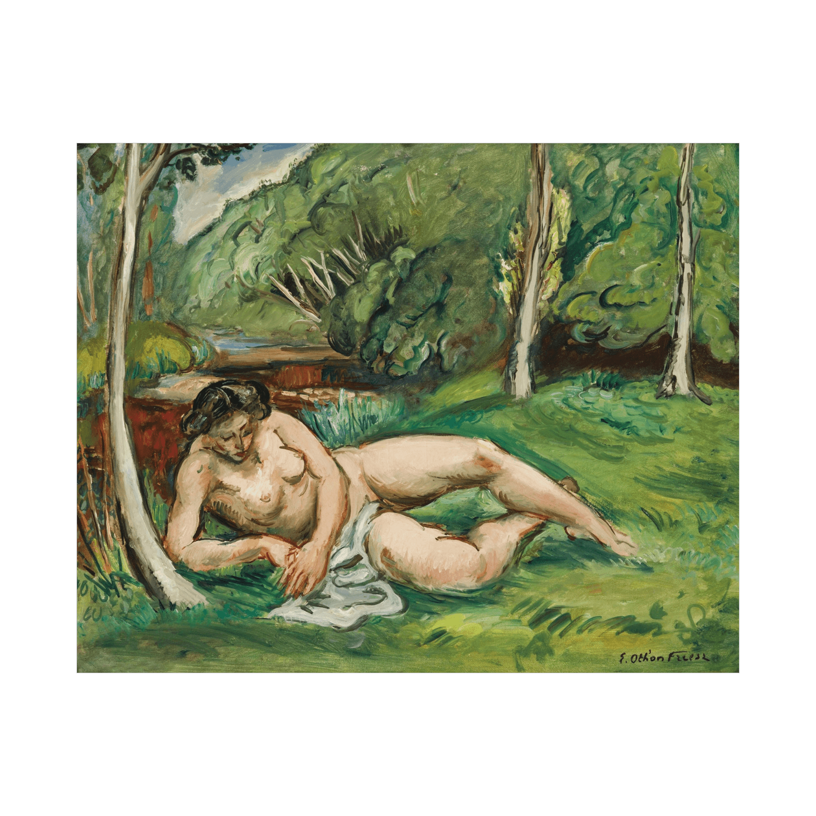 Nu allongé dans un paysage, Emile Othon Friesz - ArtDeco Canvas