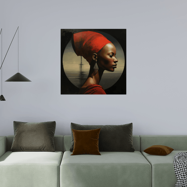 Nubian Beauty in Red - ArtDeco Canvas