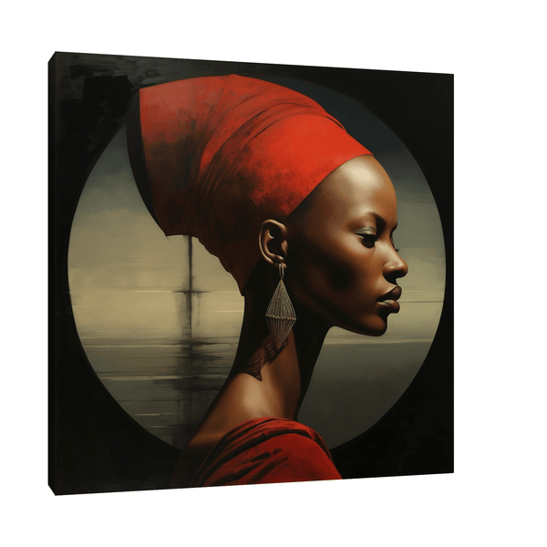 Nubian Beauty in Red - ArtDeco Canvas