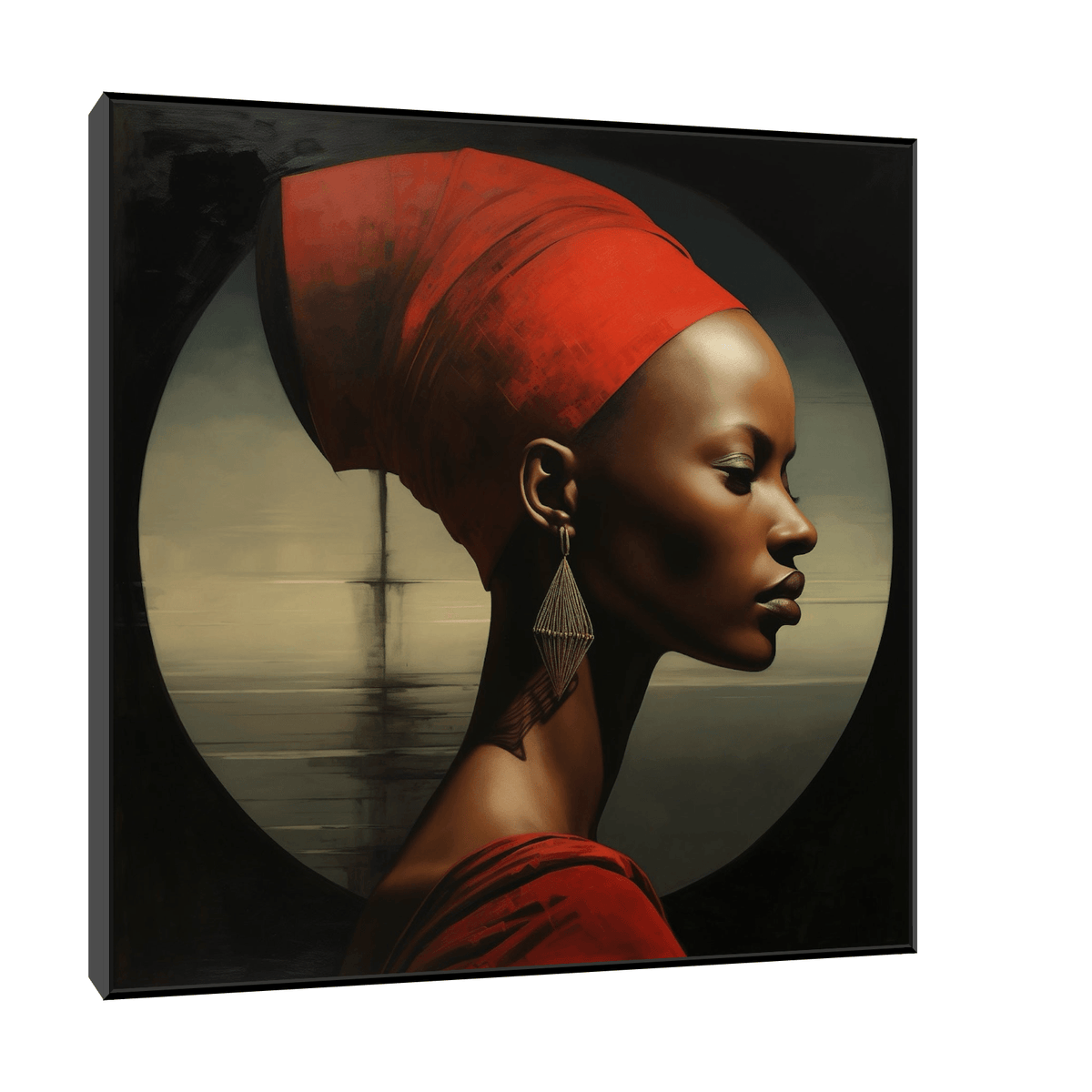 Nubian Beauty in Red - ArtDeco Canvas