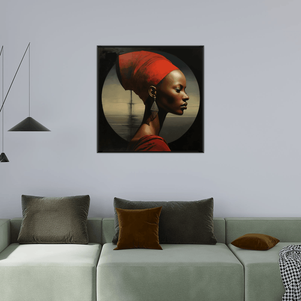 Nubian Beauty in Red - ArtDeco Canvas