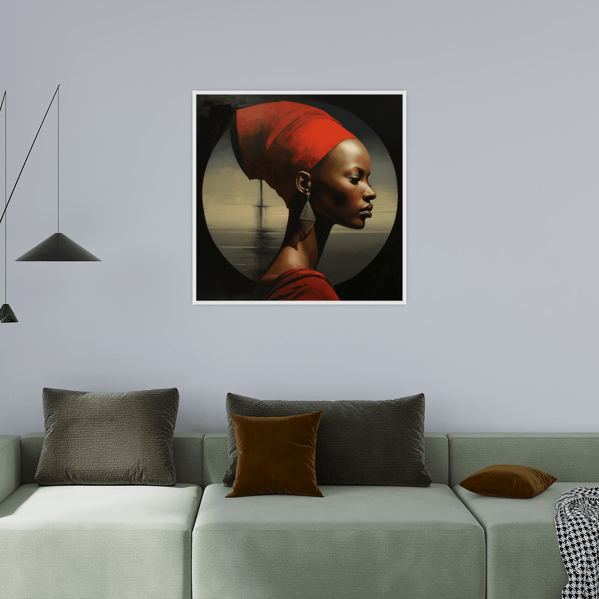 Nubian Beauty in Red - ArtDeco Canvas