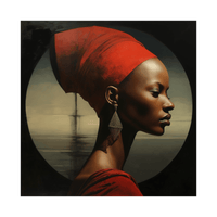 Nubian Beauty in Red - ArtDeco Canvas