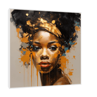 Nubian beauty with orange flakes - ArtDeco Canvas