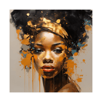 Nubian beauty with orange flakes - ArtDeco Canvas