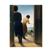 On the Balcony, Georg Schrimpf - ArtDeco Canvas