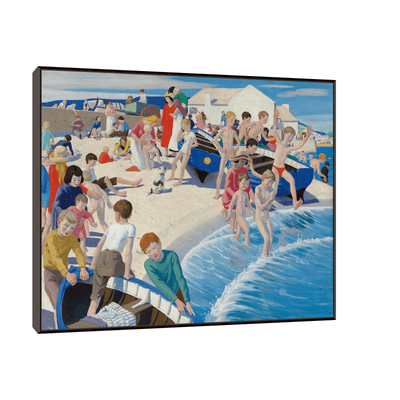 On the beach at Newlyn, Ernest Procter - ArtDeco Canvas