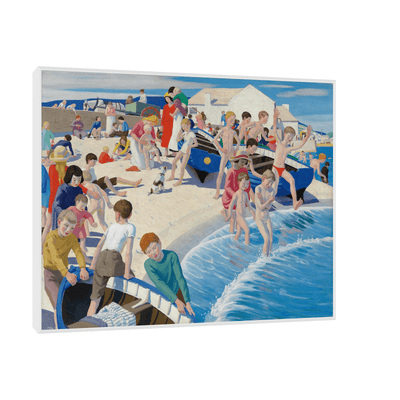 On the beach at Newlyn, Ernest Procter - ArtDeco Canvas