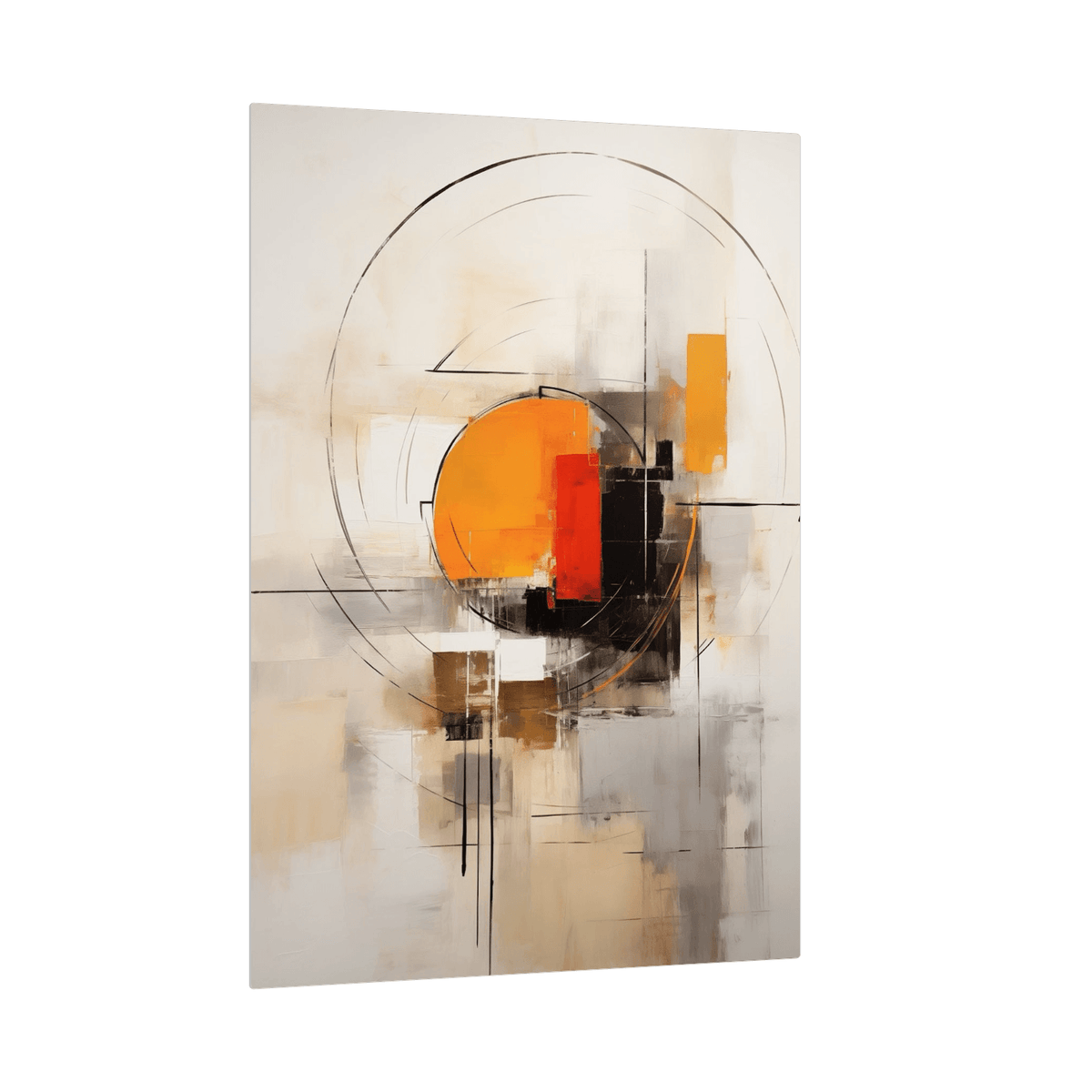 Orange circle unravel - ArtDeco Canvas